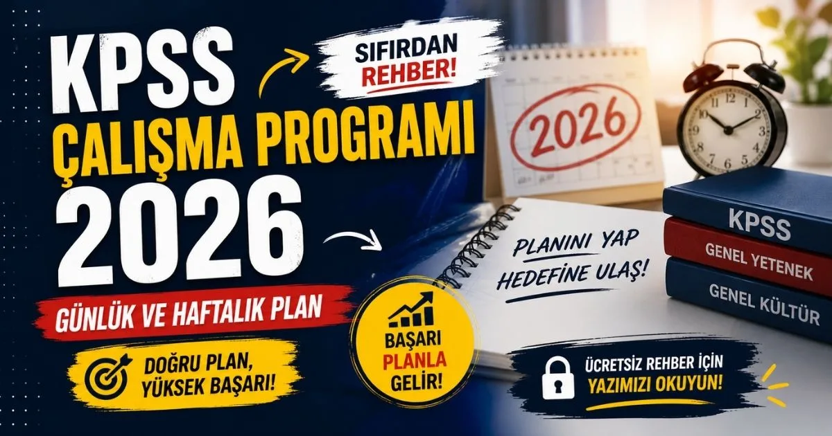 KPSS Çalışma Programı 2026: Günlük ve Haftalık Plan (Sıfırdan Rehber)
