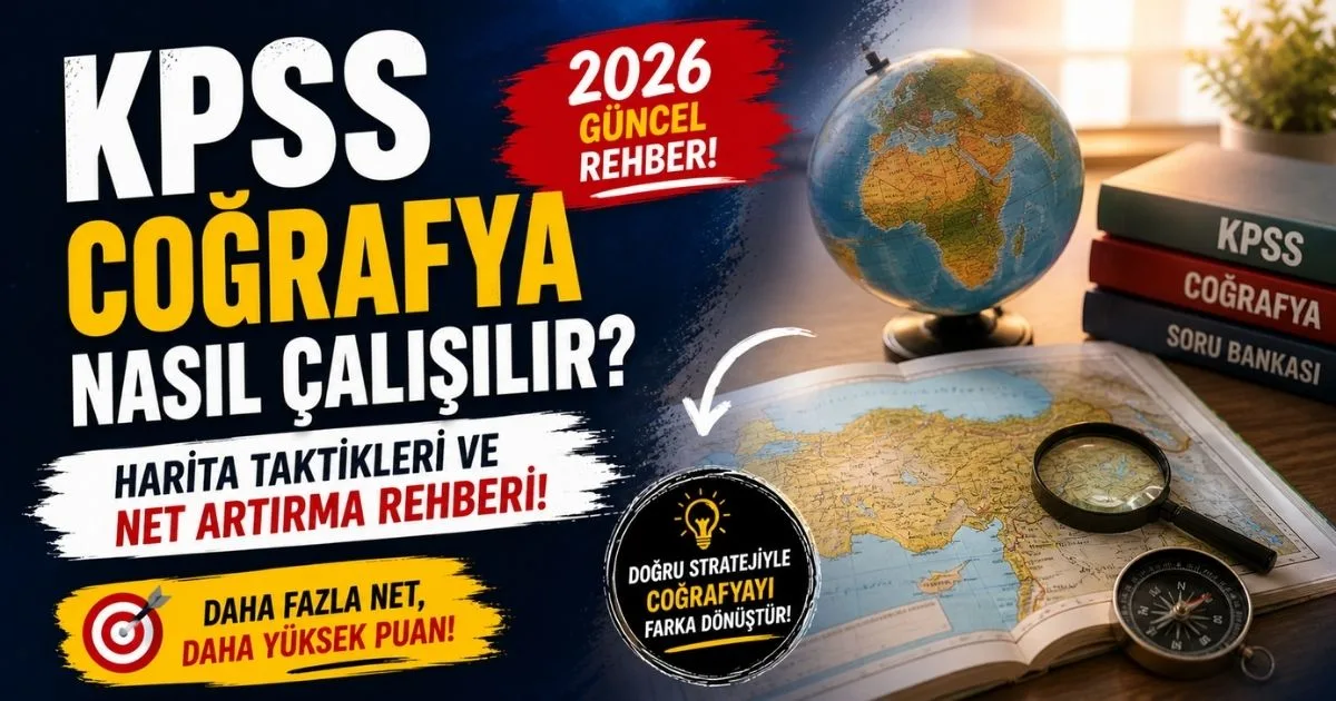 KPSS Coğrafya Nasıl Çalışılır? Harita Taktikleri ve Net Artırma Rehberi (2026)