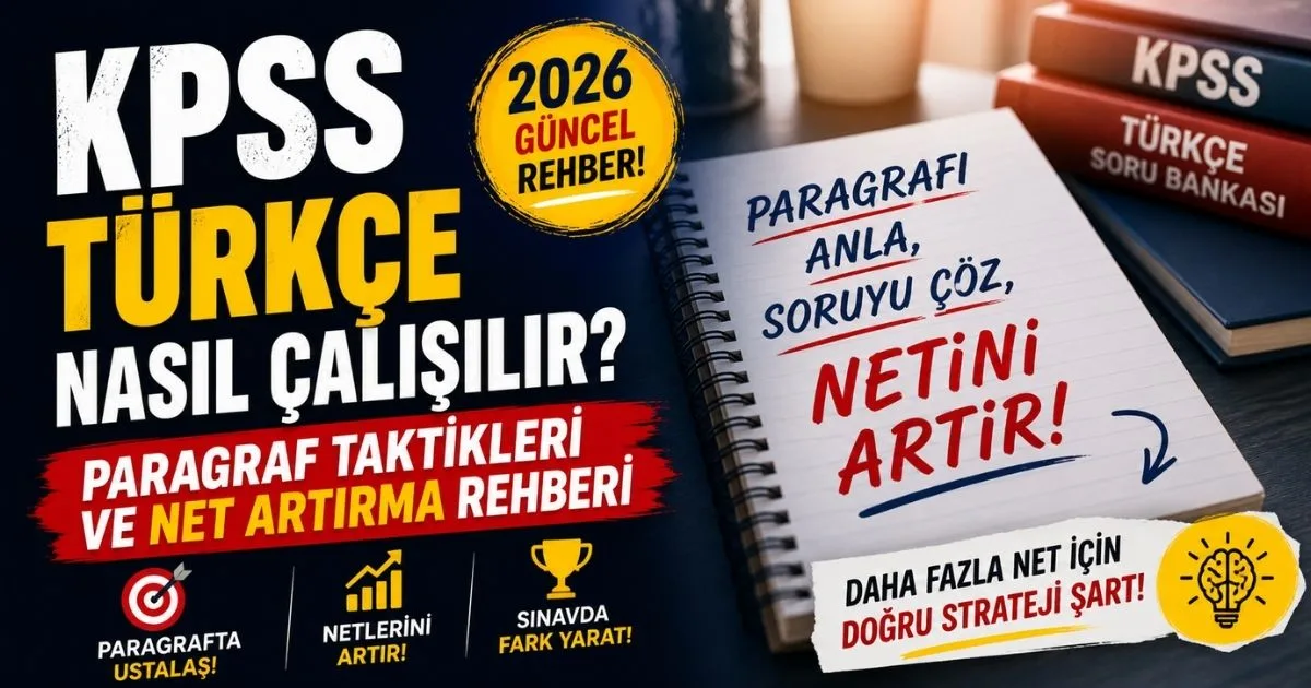 KPSS Türkçe Nasıl Çalışılır? Paragraf Taktikleri ve Net Artırma Rehberi (2026)