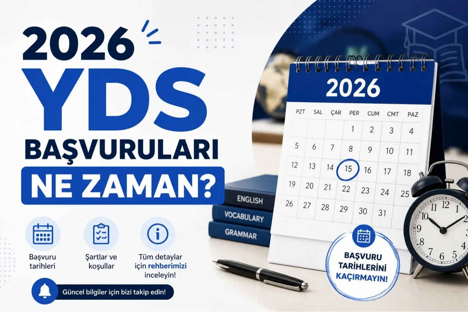 2026 YDS Başvuruları Ne Zaman? YDS/1 ve YDS/2 Başvuru Tarihleri Görseli