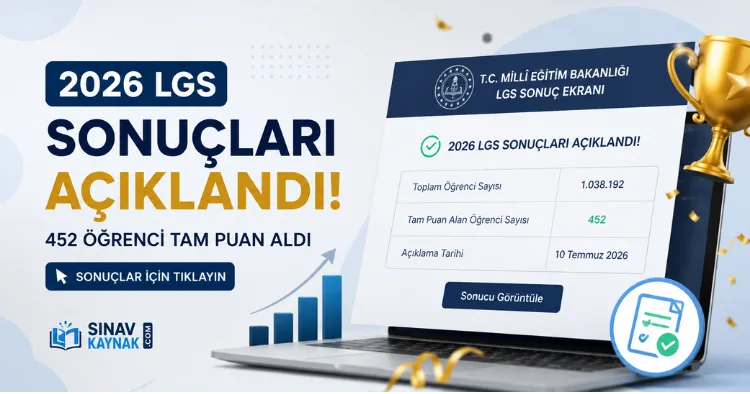 2026 LGS Sonuçları Açıklandı: 452 Öğrenci Tam Puan Aldı Görseli