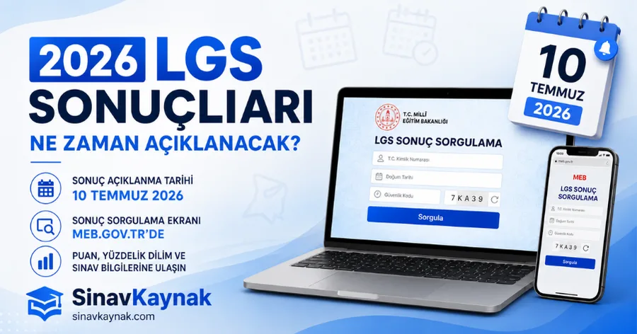 2026 LGS Sonuçları Ne Zaman Açıklanacak? Sonuç Sorgulama Ekranı Görseli