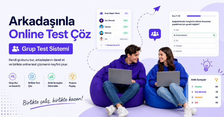 Arkadaşınla Online Test Çöz: SınavKaynak Grup Test Sistemi