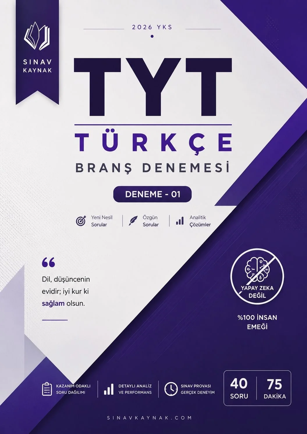 2026 TYT Türkçe Yeni Nesil Branş Denemesi PDF – BLACKLINE kaynak kapağı